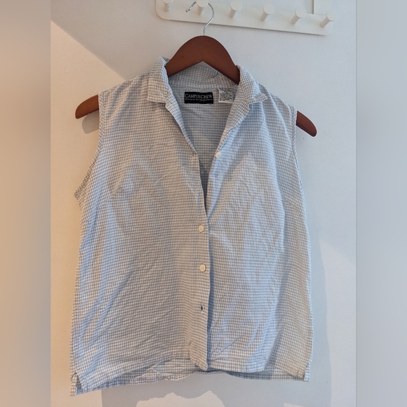 ✨ Baby Blue Button down gingham top - Picture 2 of 3